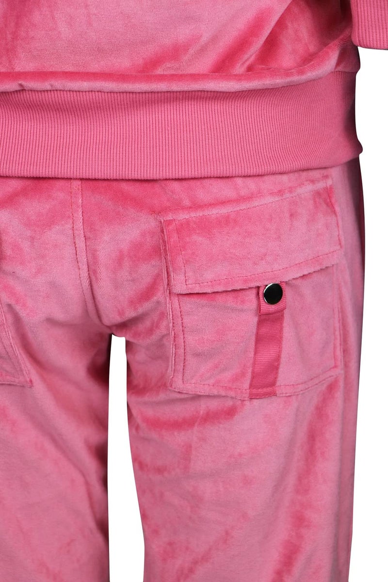 Facitisu Tracksuit for Women Set 2 Piece Joggers Velour Jogging Sweat Outfits Hoodie and Sweatpants Set M, Coral - Image 4